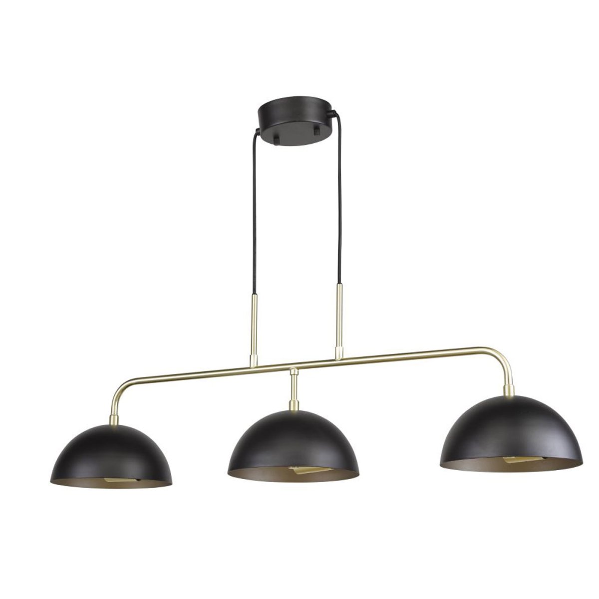 Milano 90cm Svart Taklampe Fra Oriva - Taklampen Milano er laget av metall med elegante gulldetaljer og sorte nyanser.