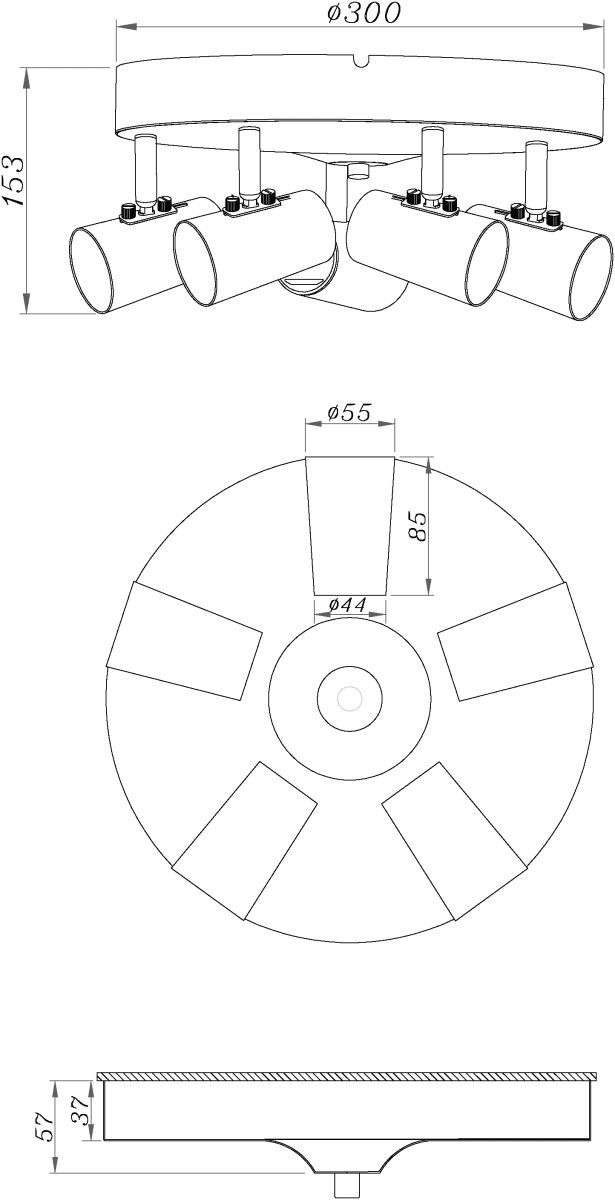 Pilot 5 Hvit spotlight Fra Aneta Lighting - Passer like godt på kjøkkenet, som i gangen eller soverommet der det er behov for sterkt og godt lys.