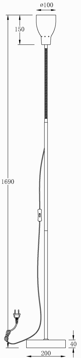Sarek Stål gulvlampe Fra Aneta Lighting - Sarek er en stilig gulvlampe i matt børstet metall med flexarm for enkel justering av lyset.