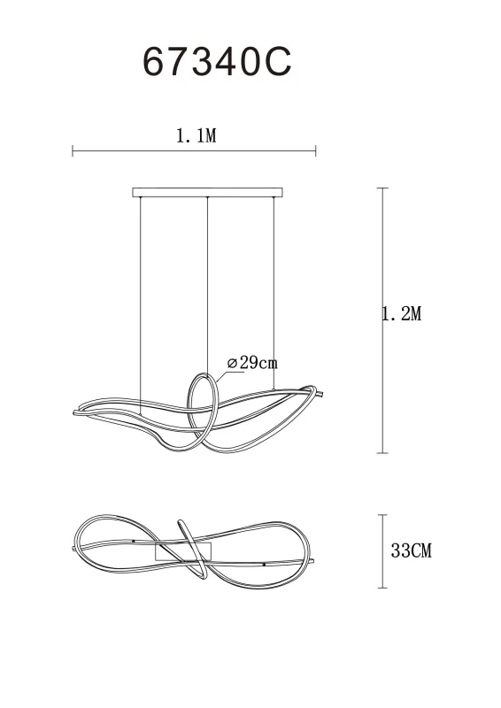 Iduna 110cm Krom Taklampe Fra Globo Lighting - Med en lengde på 110 cm og et design i forkrommet rustfritt stål, gir den hjemmet ditt en luksuriøs følelse.
