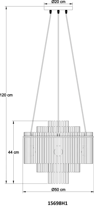 Gorley Ø50 Røykfarget Taklampe Fra Globo Lighting - Med sin runda form och sk&auml;rm av r&ouml;kf&auml;rgade glasstavar skapar den en sofistikerad ljusbild och en st&auml;mningsfull atmosf&auml;r.