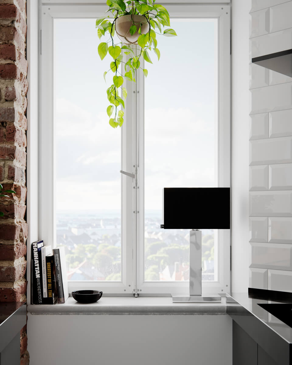 Prime 47cm Krom bordlampe Fra By Rydéns - Utforsk mulighetene med Prime-bordlampen i metall og stoffskjerm, og la den elegante designen og den subtile belysningen skape en fortryllende effekt i vinduet ditt.