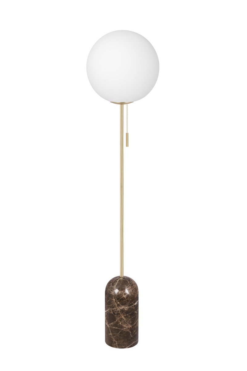 Torrano Brun marmor gulvlampe Fra Globen Lighting - Det kan være fargevariasjoner i lampebasen da den er laget av stein, som er et naturlig materiale, hver lampe er unik.