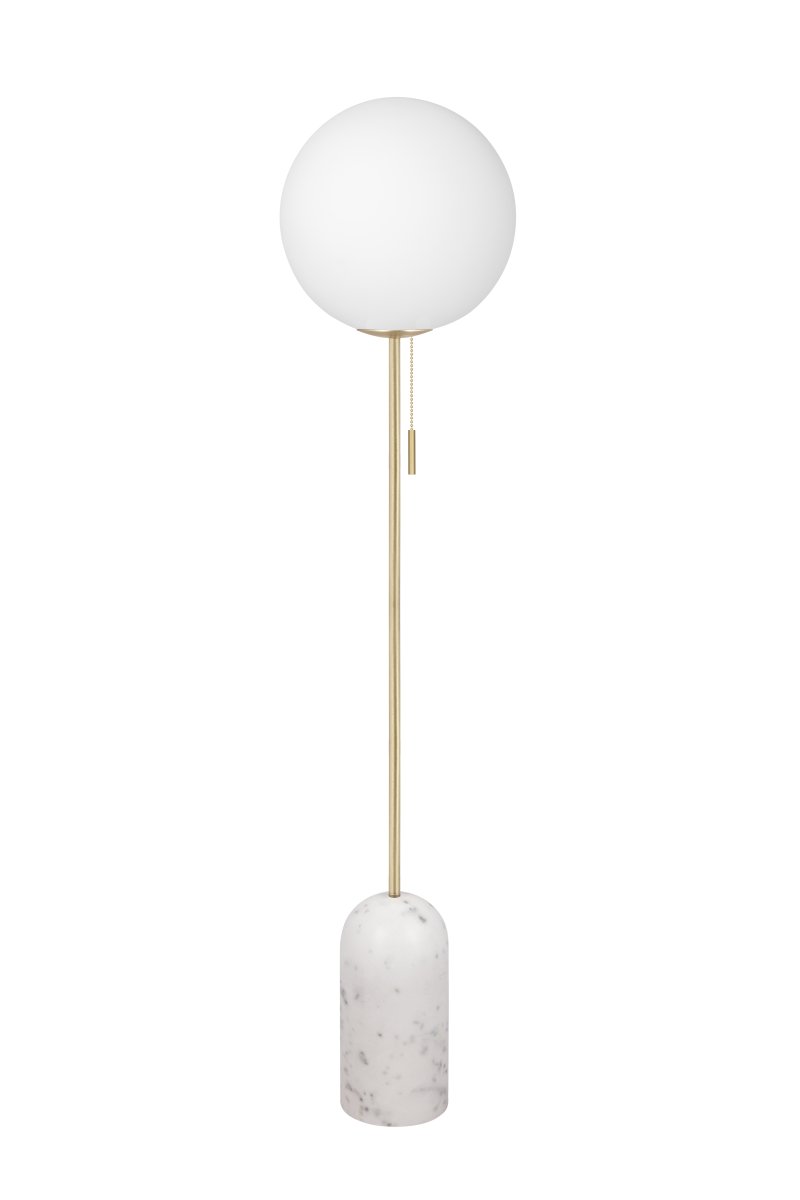 Torrano Hvit marmor gulvlampe Fra Globen Lighting - Det kan være fargevariasjoner i lampebasen da den er laget av stein, som er et naturlig materiale, hver lampe er unik.