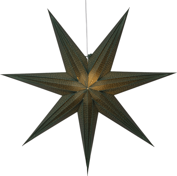 Holly Ø75 Grønn Fra Star Trading - Stjernen skaper julestemning i hjemmet og har et fint perlem&oslash;nster som gir en fin gl&oslash;d.