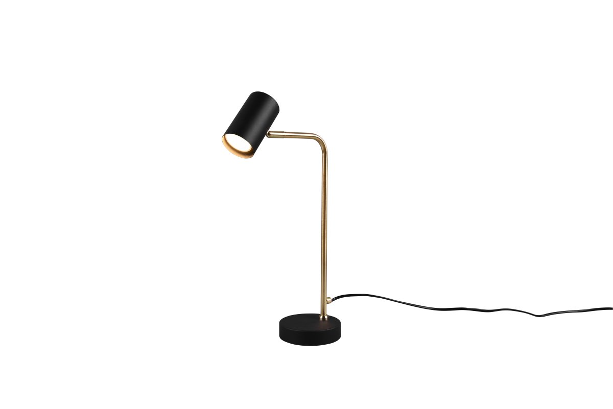 Marley 45cm Matt messing skrivebordslampe Fra Trio Lighting - Den moderne kombinasjonen av matt sort og matt messing gir stilige kontraster og fremhever interiøret.
