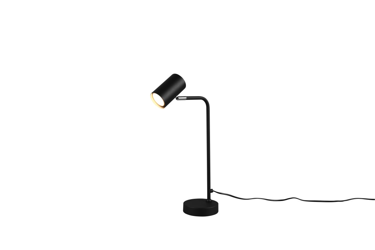 Marley 45cm Svart skrivebordslampe Fra Trio Lighting - Lampehodet er justerbart og kan rettes både opp og ned, noe som gjør det perfekt som leselampe på; skrivebordet eller som aksentbelysning på en byr&aring;.