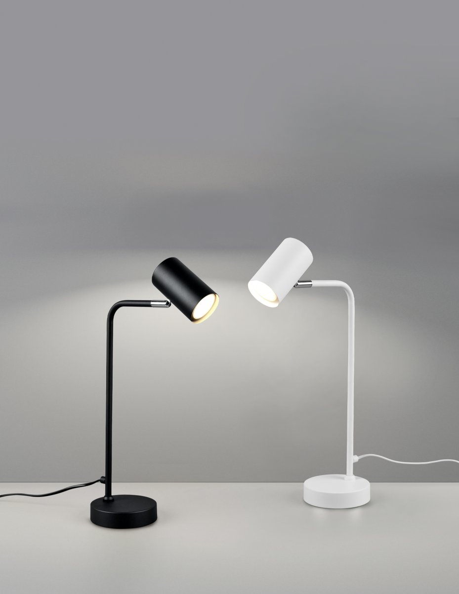Marley 45cm Svart skrivebordslampe Fra Trio Lighting - Lampehodet er justerbart og kan rettes både opp og ned, noe som gjør det perfekt som leselampe på; skrivebordet eller som aksentbelysning på en byr&aring;.