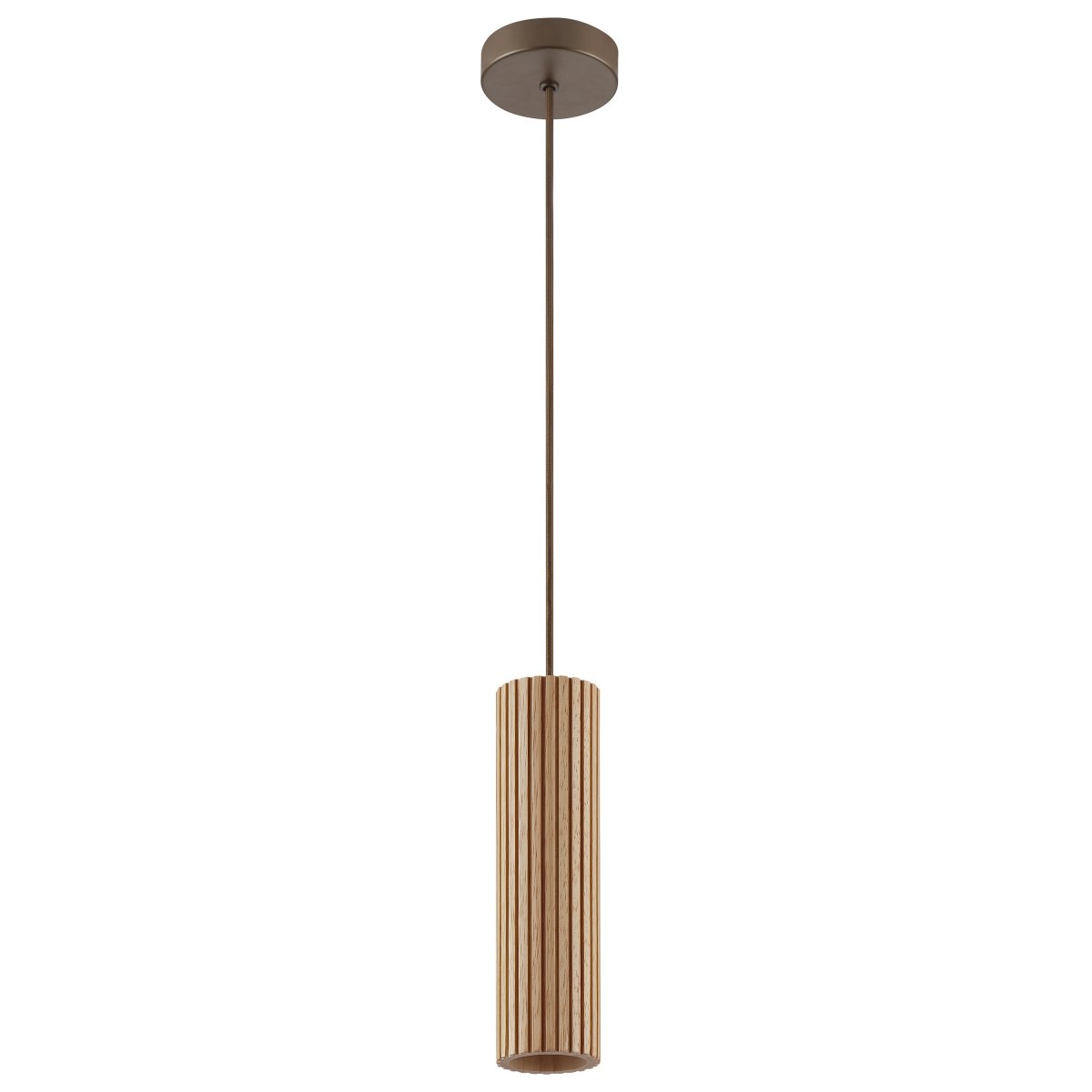 Lakewood Ø10 Tre Taklampe Fra Brilliant - Pendelen har en brun metalltakkopp og en matchende ledning som skaper en helhet.