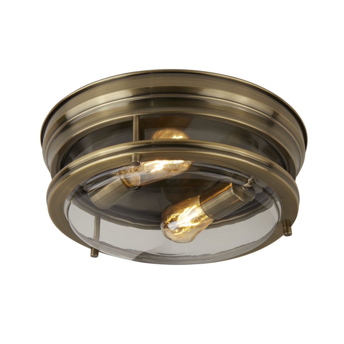 Glasgow Ø35 Antikk messing baderomslampe Fra Searchlight - Gi badet ditt et tidløst og elegant preg med denne taklampen i antikk messing.