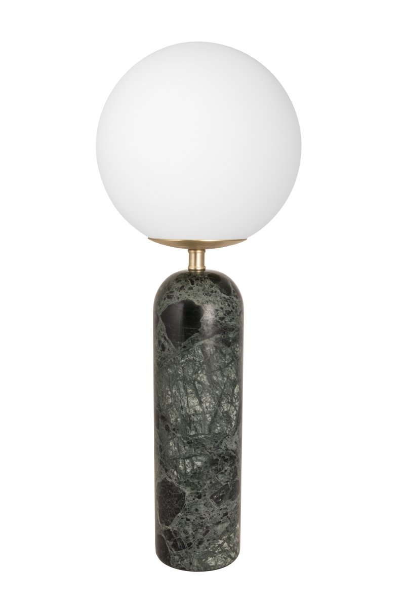 Torrano 53cm Mørkegrønn marmor bordlampe Fra Globen Lighting - Stein er et naturlig materiale, fargen og nyansene på marmoreringen varierer og skaper et unikt mønster for hvert møbel.