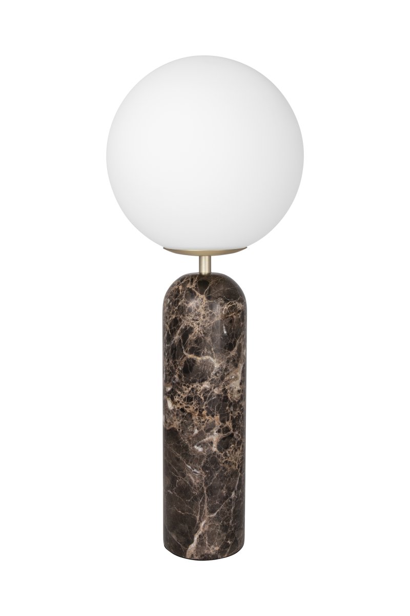 Torrano 53cm Brun marmor bordlampe Fra Globen Lighting - Stein er et naturlig materiale, fargen og nyansene på marmoreringen varierer og skaper et unikt mønster for hvert møbel.