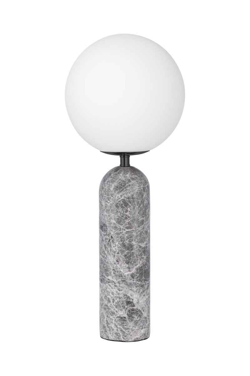 Torrano 53cm Grå marmor bordlampe Fra Globen Lighting - Stein er et naturlig materiale, fargen og nyansene på marmoreringen varierer og skaper et unikt mønster for hvert møbel.