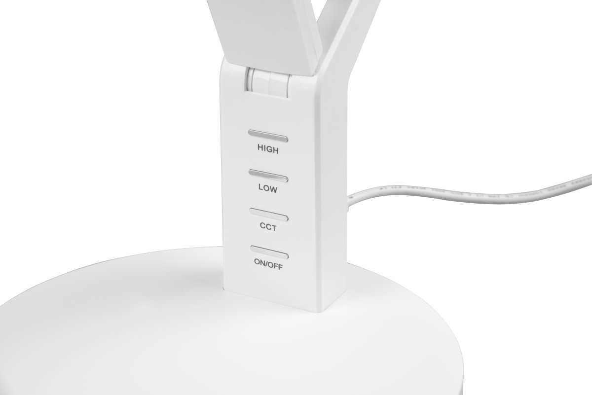 Ava 40cm Hvit skrivebordslampe Fra Trio Lighting - Bordlampen AVA med sensordimmer tilbyr fleksibel justering av både lysstyrke og lysfarge, fra varm hvit til kald hvit.
