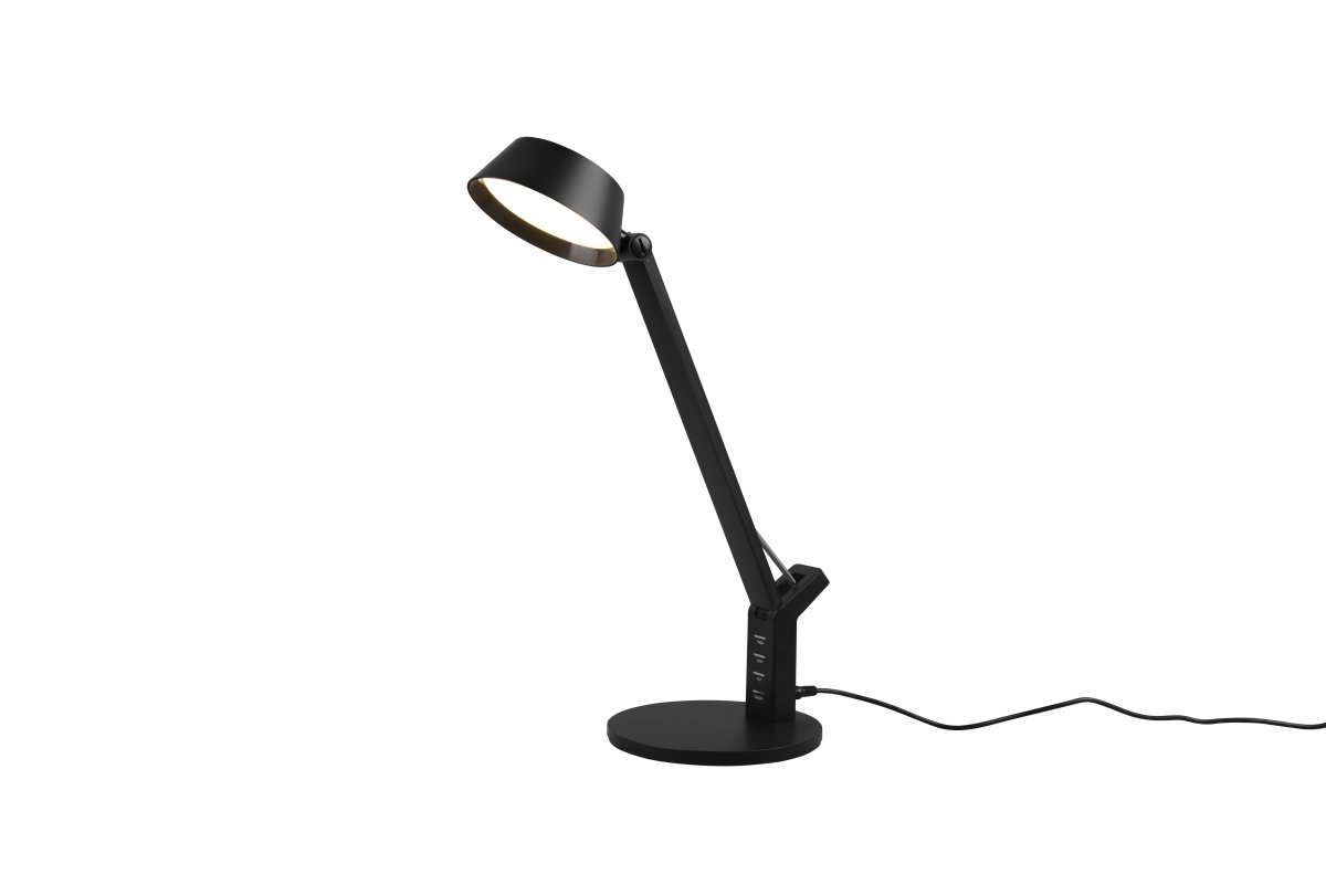 Ava 40cm Svart skrivebordslampe Fra Trio Lighting - AVA-bordlampen med sensordimmer tilbyr fleksibel justering av både lysstyrke og lysfarge, fra varmhvit til kaldhvit.