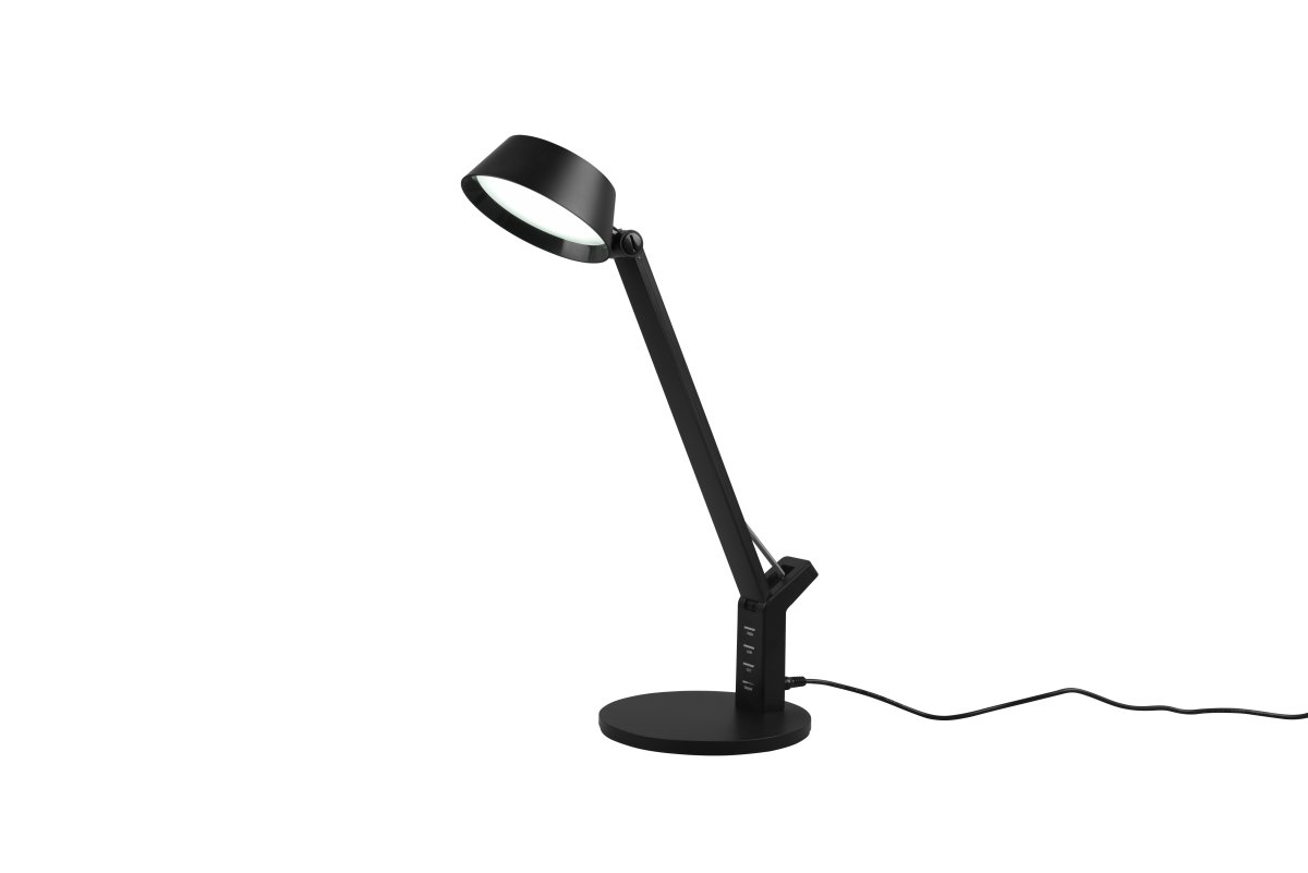 Ava 40cm Svart skrivebordslampe Fra Trio Lighting - AVA-bordlampen med sensordimmer tilbyr fleksibel justering av både lysstyrke og lysfarge, fra varmhvit til kaldhvit.