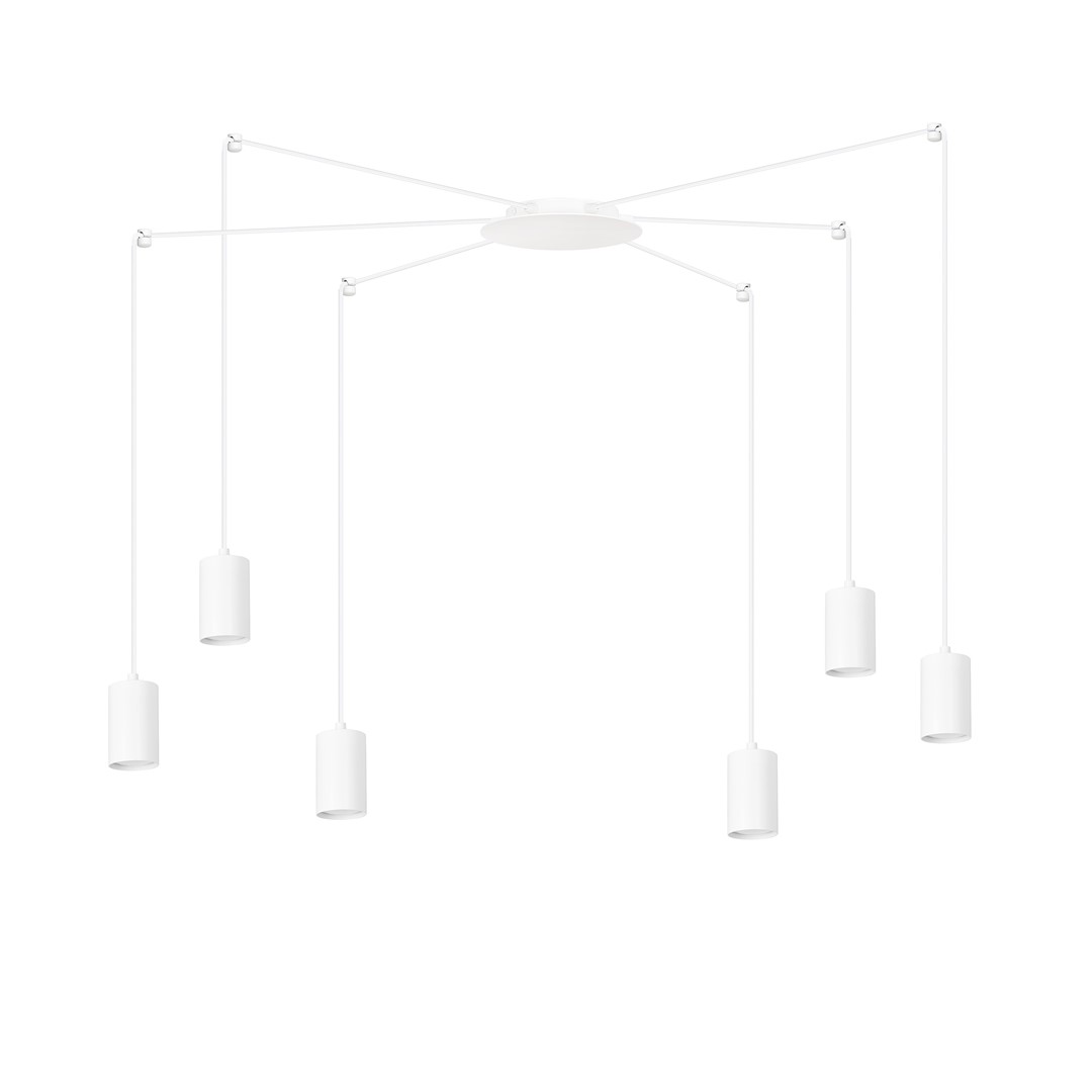 Traker 6 Hvit Taklampe Fra Emibig Lighting - Traker er en edderkopp-type taklampe som, takket være sine lange rør, gir mange muligheter.