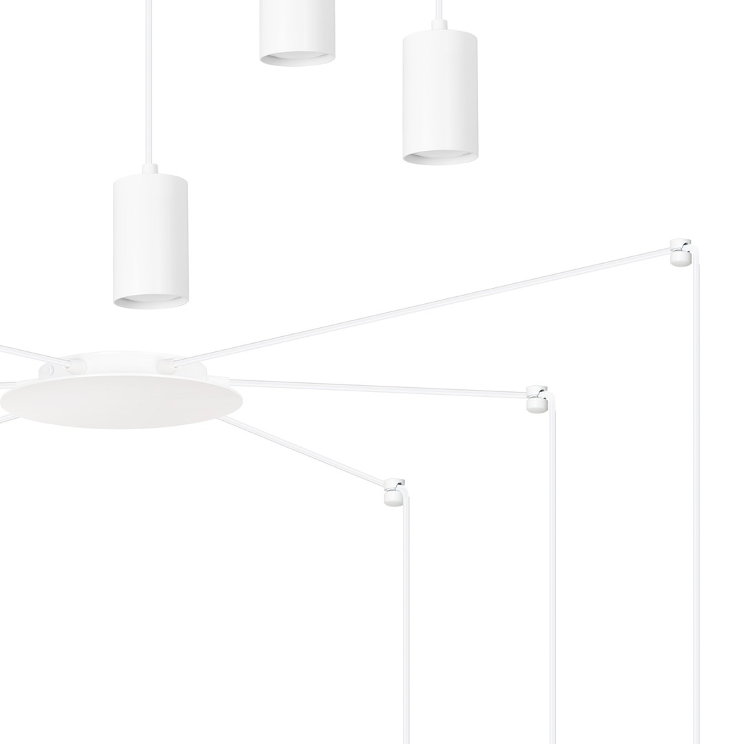 Traker 6 Hvit Taklampe Fra Emibig Lighting - Traker er en edderkopp-type taklampe som, takket være sine lange rør, gir mange muligheter.