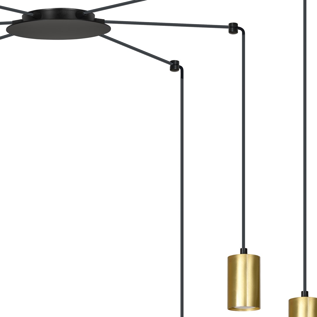 Traker 6 Gull Taklampe Fra Emibig Lighting - Traker er en edderkopp-type taklampe som, takket være sine lange rør, gir mange muligheter.