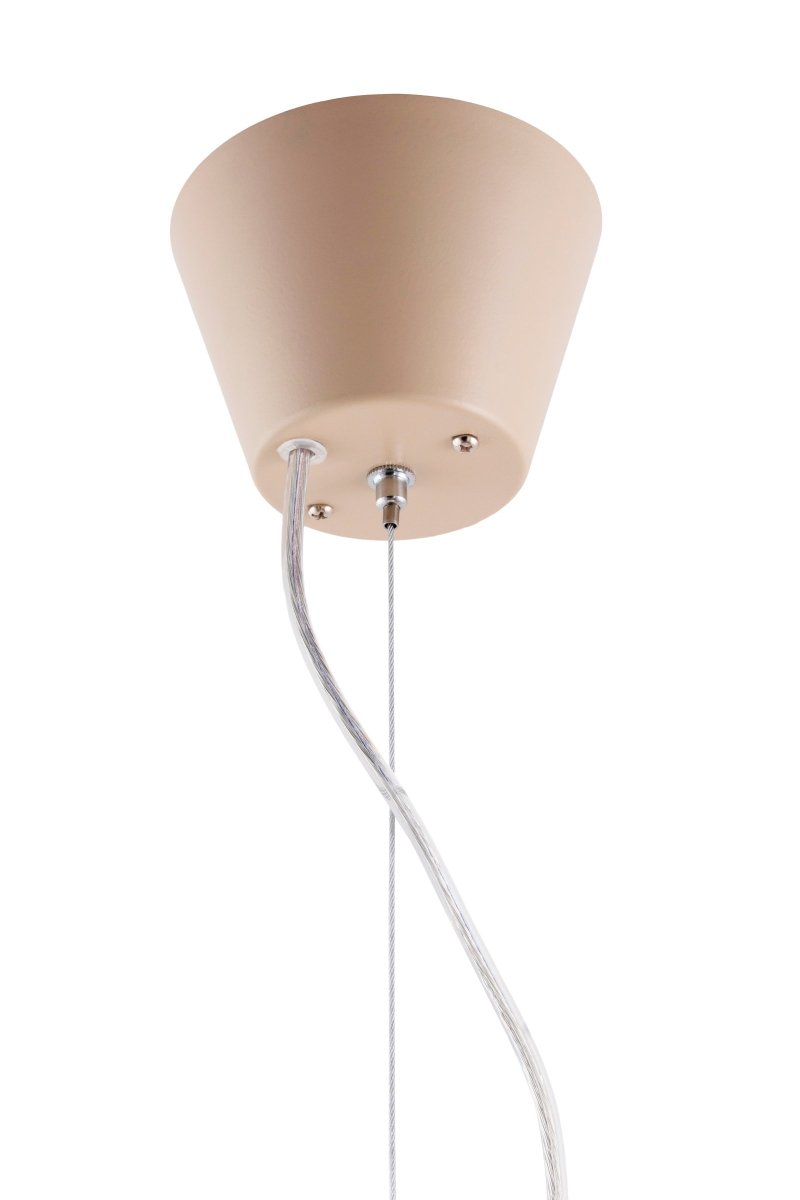 Mammut Ø30 Travertin Taklampe Fra Globen Lighting - Lampen har en 120 cm lang transparent kabel og ledning og en takkopp i hvitlakkert metall.