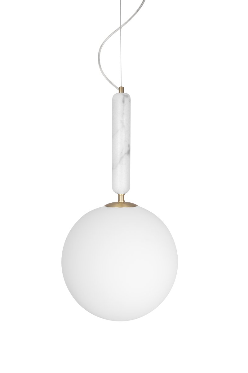 Torrano Ø30 Hvit marmor Taklampe Fra Globen Lighting - Stein er et naturlig materiale, fargen og nyansene i marmorering varierer og skaper et unikt mønster for hvert møbel.