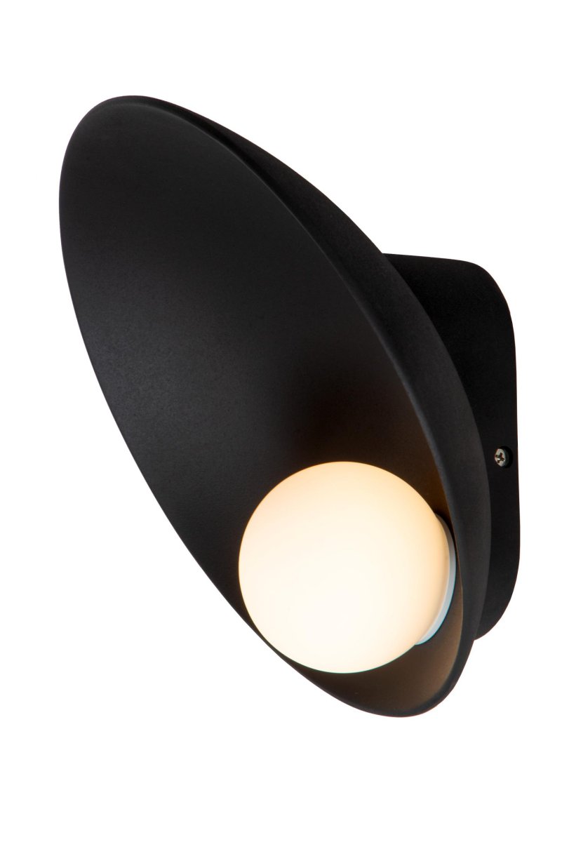 Raynell 26cm Svart vegglampe Fra Lucide - Raynell ligner en unik perle som noen ganger finnes i &oslash;sters.
