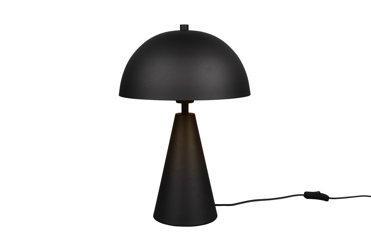 Alfie 43cm Svart bordlampe Fra Trio Lighting - Med sin elegante soppform i høykvalitets metall og matt svart overflate gir den et subtilt, nedoverrettet lys som skaper behagelig, indirekte belysning.