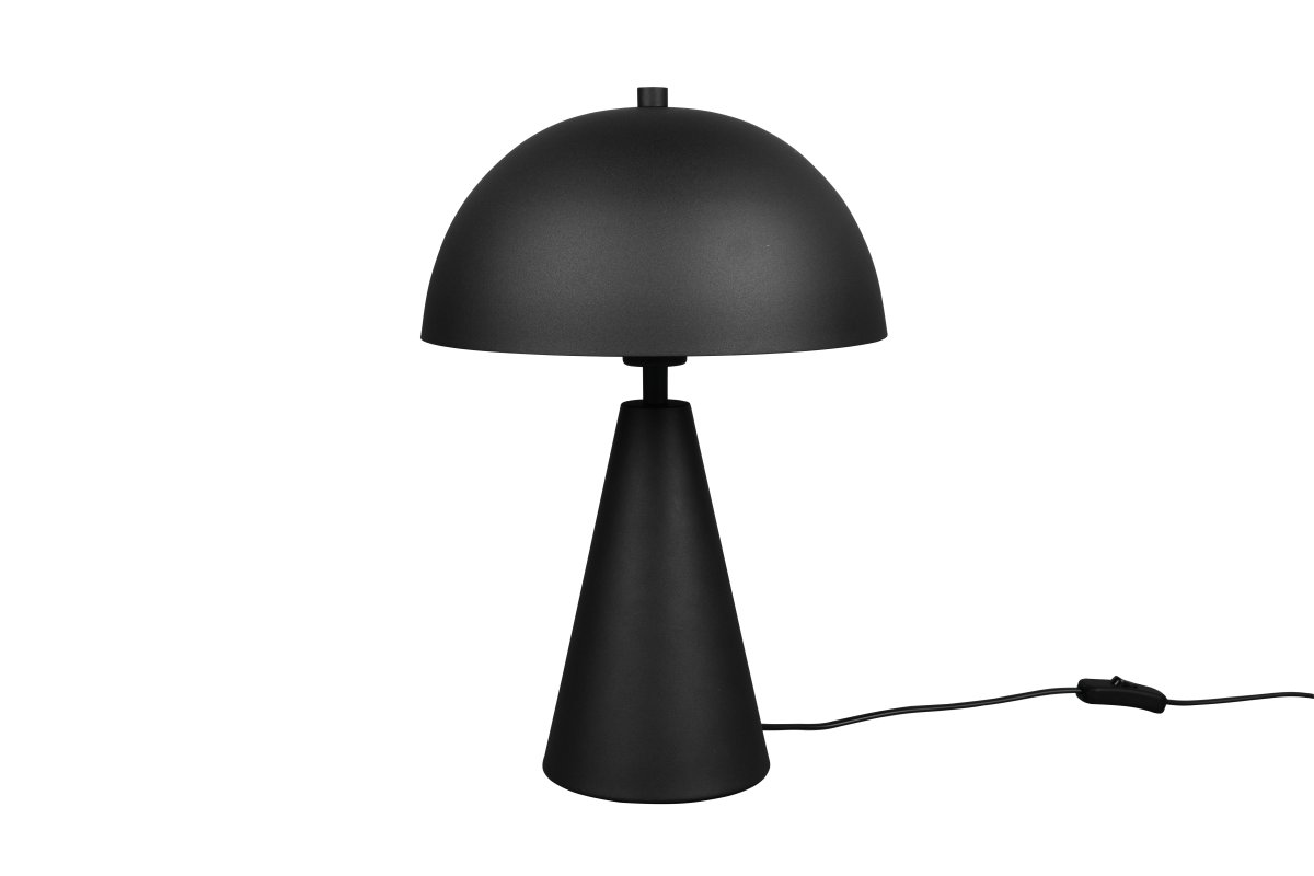 Alfie 43cm Svart bordlampe Fra Trio Lighting - Med sin elegante soppform i høykvalitets metall og matt svart overflate gir den et subtilt, nedoverrettet lys som skaper behagelig, indirekte belysning.