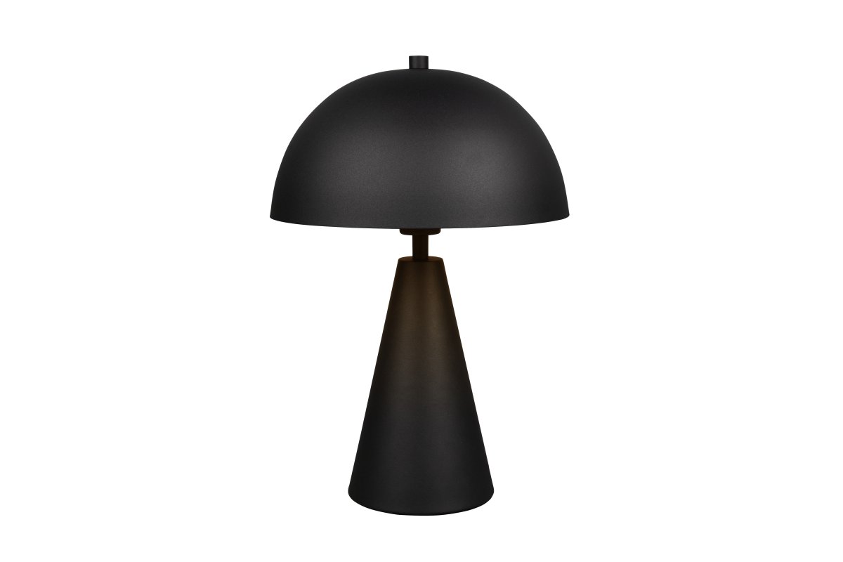 Alfie 43cm Svart bordlampe Fra Trio Lighting - Med sin elegante soppform i høykvalitets metall og matt svart overflate gir den et subtilt, nedoverrettet lys som skaper behagelig, indirekte belysning.