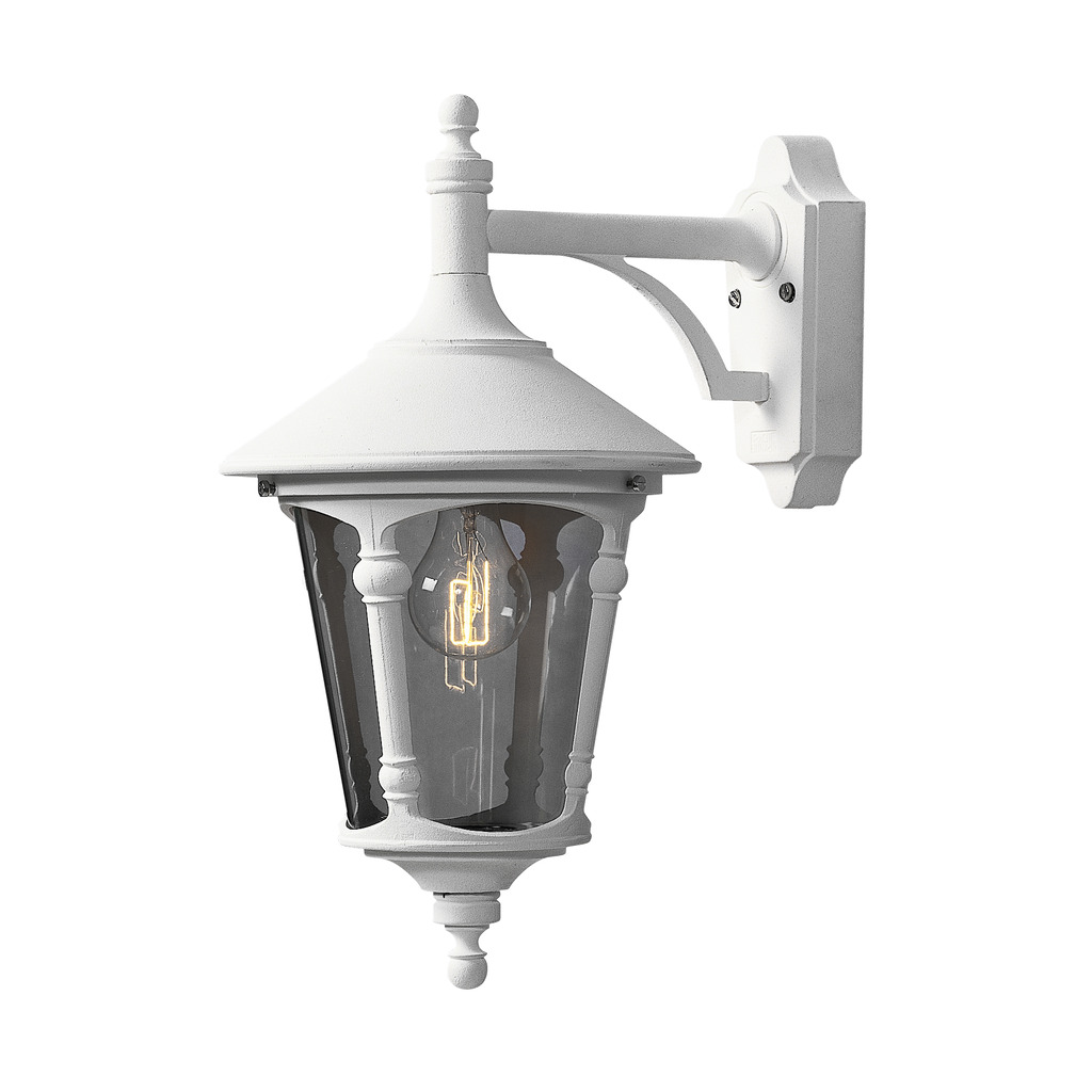 Virgo Hvit utendørslampe Fra Konstsmide - Skap et imponerende førsteinntrykk og gi ytterveggen din en stilig belysningsløsning som kombinerer tradisjon med funksjonalitet!