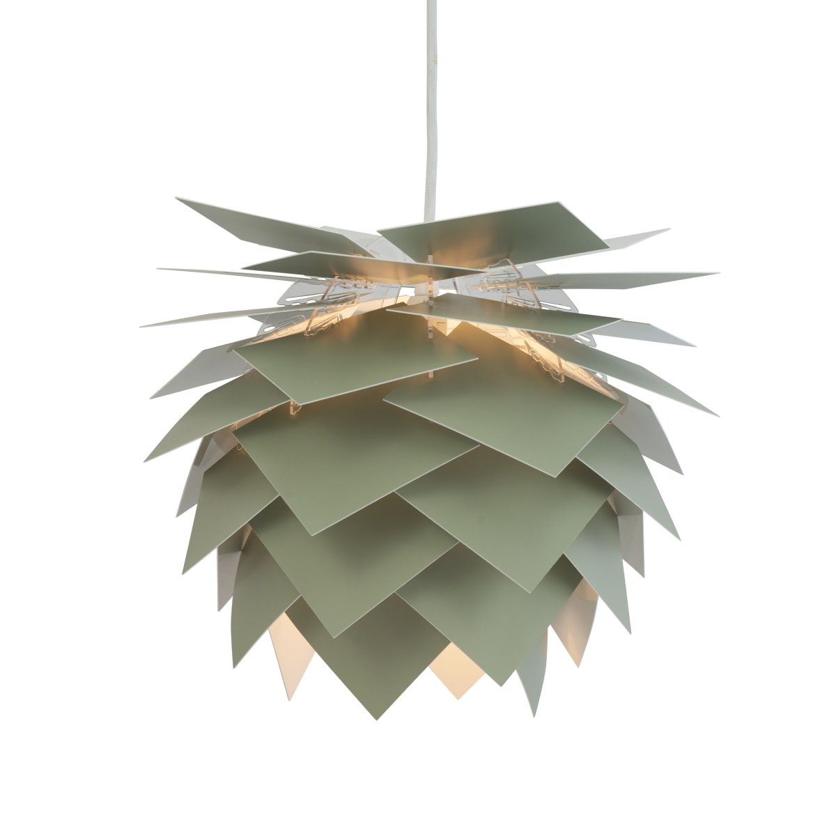 Illumin Ø35 Grønn Taklampe Fra Dyberg Larsen - Lampen leveres i en elegant svart boks med en unik Rosetta takkopp, en 3 meter lang stoffledning og deler som du enkelt kan montere selv.