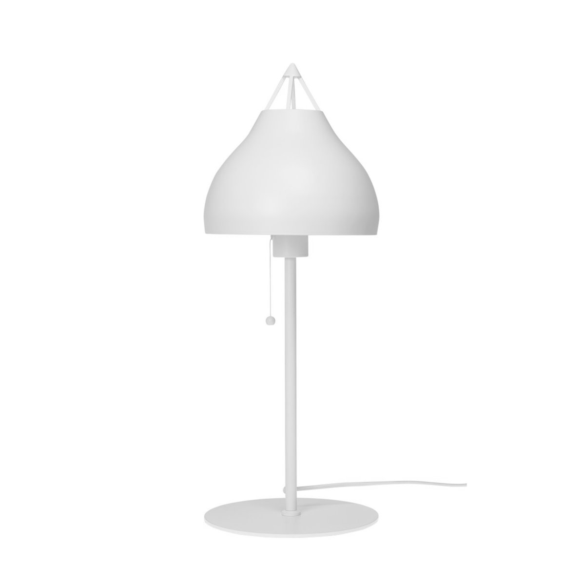 Pyra 60cm Hvit bordlampe Fra Dyberg Larsen - Lampen gir en behagelig glød når den er tent og skaper en koselig atmosfære på hjørnebordet, skrivebordet, vinduskarmen eller i rommet.