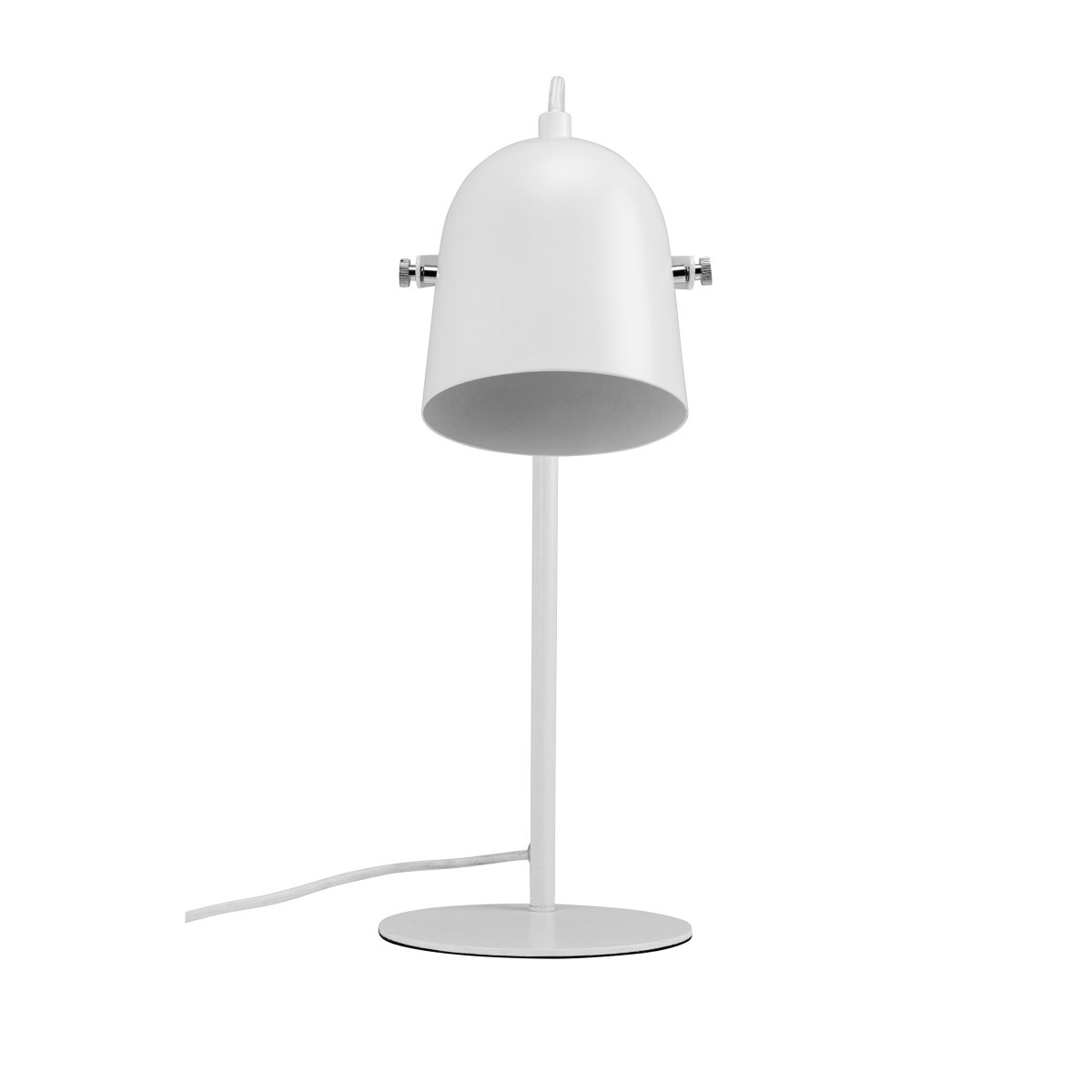 Oslo 37cm Hvit skrivebordslampe Fra Dyberg Larsen - Oslo bordlampe er tilgjengelig i en stilig hvit farge med kromdetaljer på; lampeskjermen.