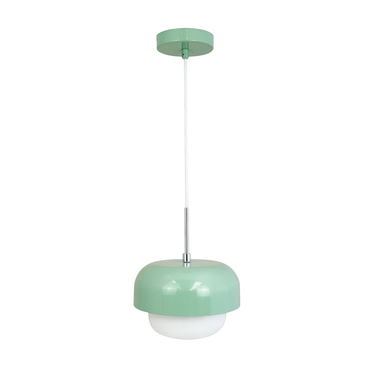 Haipot Ø23 Mynte Taklampe Fra Dyberg Larsen - Lampen er designet av danske Frank Kerdil og produsert i samarbeid med stylist Anette Eckmann, og er inspirert av det japanske universet og Australias vakre farger.