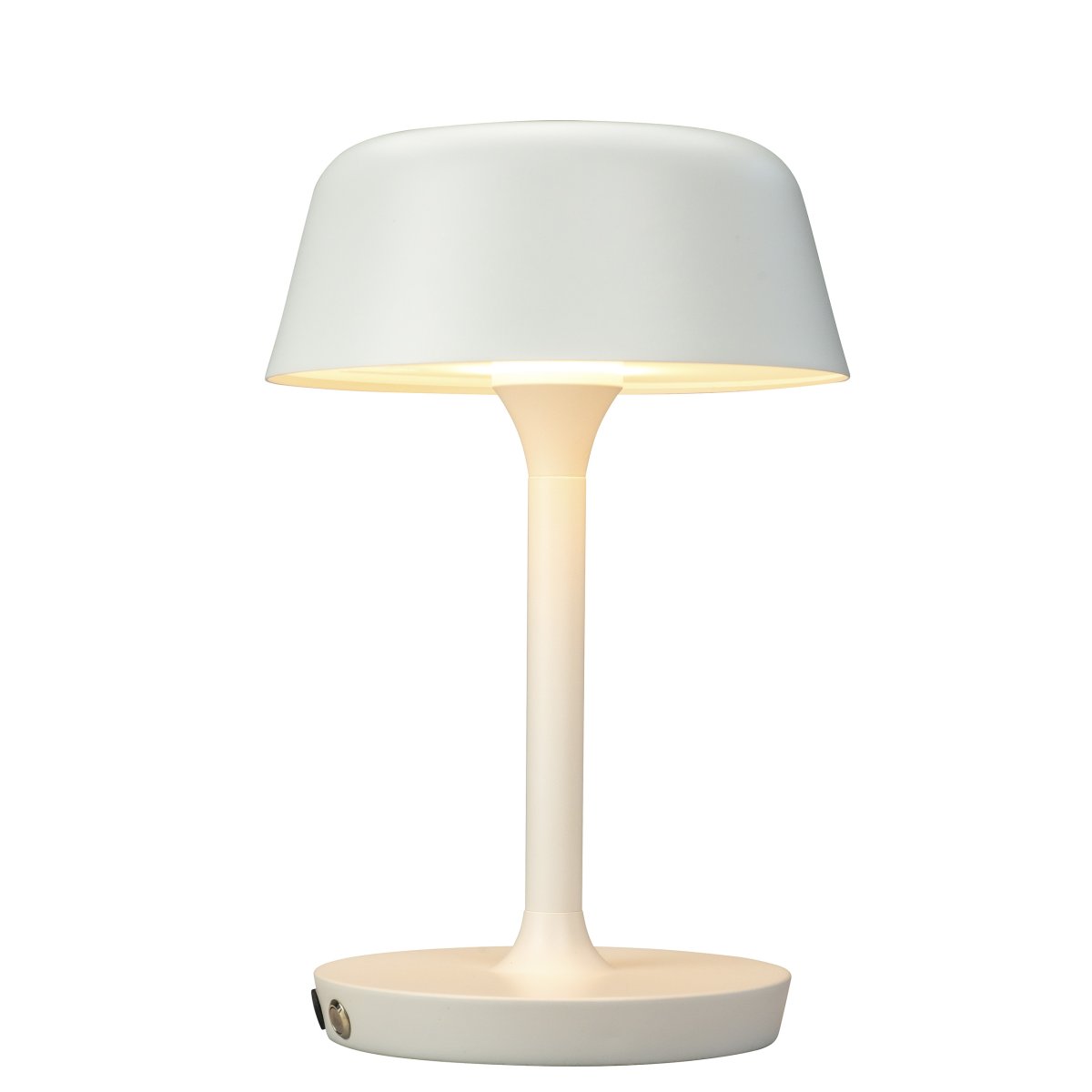 Valencia 30cm Hvit bærbar Fra Dyberg Larsen - Den elegante Valencia bordlampen fra Dyberg Larsen i hvit er oppladbar og kan plasseres der det trengs mest.