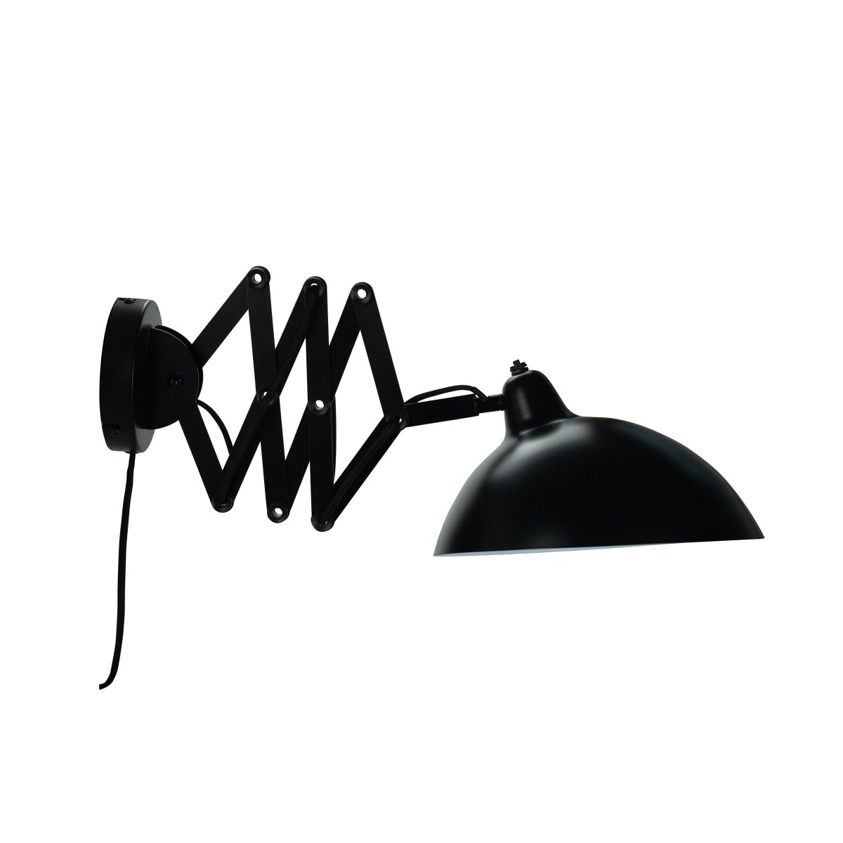 Futura 60cm Svart vegglampe Fra Dyberg Larsen - Futura passer perfekt som leselampe på soverom og stue med sin vinklede skjerm og uttrekkbare arm eller p&aring; andre steder som trenger stilig belysning.