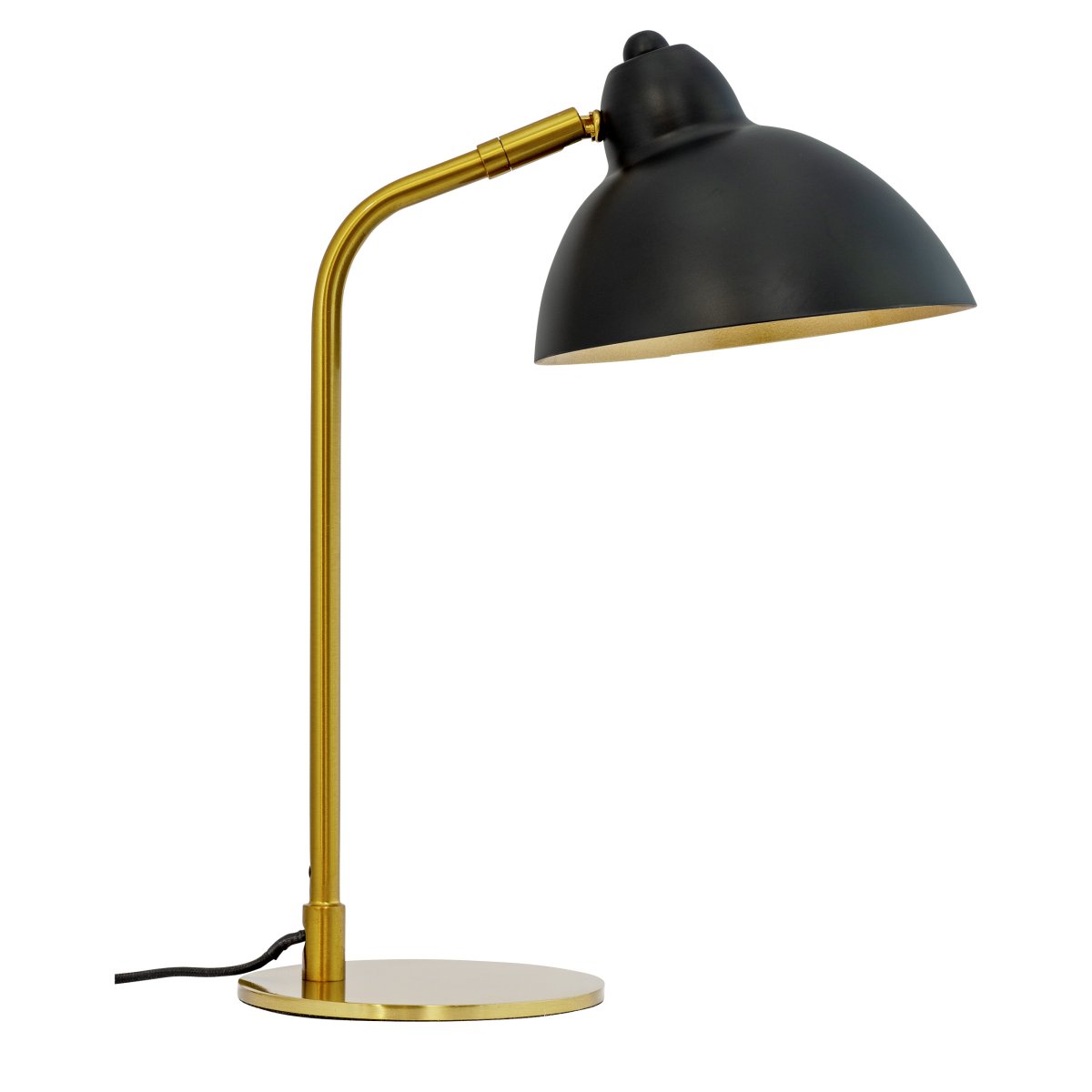 Futura 40cm Messing skrivebordslampe Fra Dyberg Larsen - Futura er en stilig bordlampe i messing og sort, en perfekt kombinasjon av klassisk design og moderne funksjon.