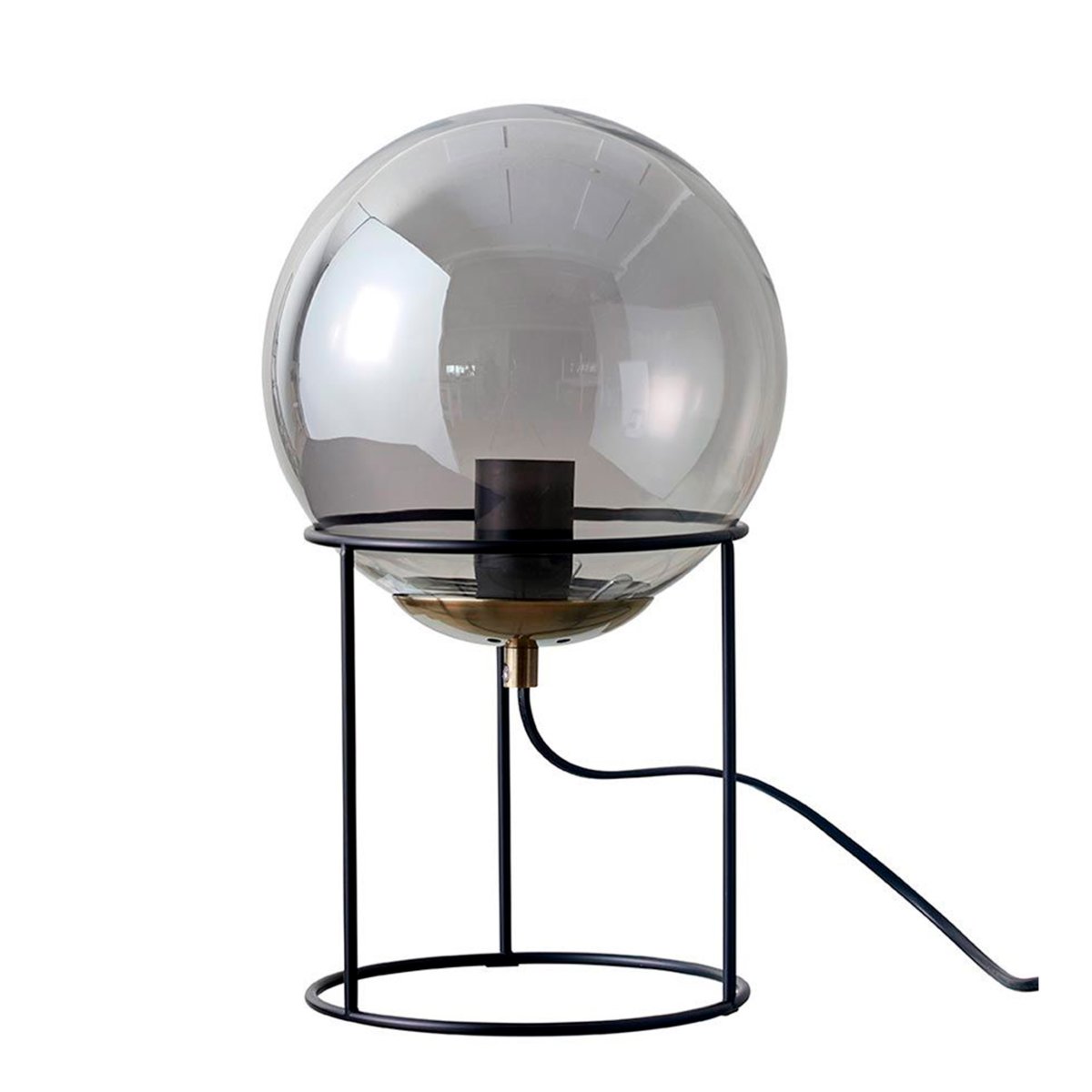 Moon 35cm Svart bordlampe Fra Dyberg Larsen - Denne varianten i røkt glass skaper en myk, dempet belysning som gir rommet en hyggelig atmosfære.