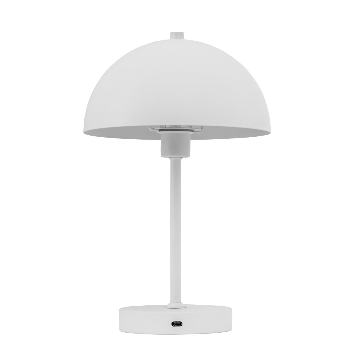 Stockholm 30cm Hvit bærbar Fra Dyberg Larsen - Stockholm LED-bordlampe i hvitt er en oppladbar lampe med tre lysstyrkeniv&aring;er (100 %, 50 % og 25 %), ideell for b&aring;de innend&oslash;rs og sporadisk utend&oslash;rs bruk.