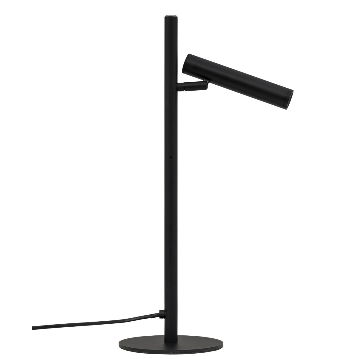 Carlo 48cm Svart skrivebordslampe Fra Dyberg Larsen - Den har innebygget LED og en trinnløs dimmer som styres med en berøringsknapp.