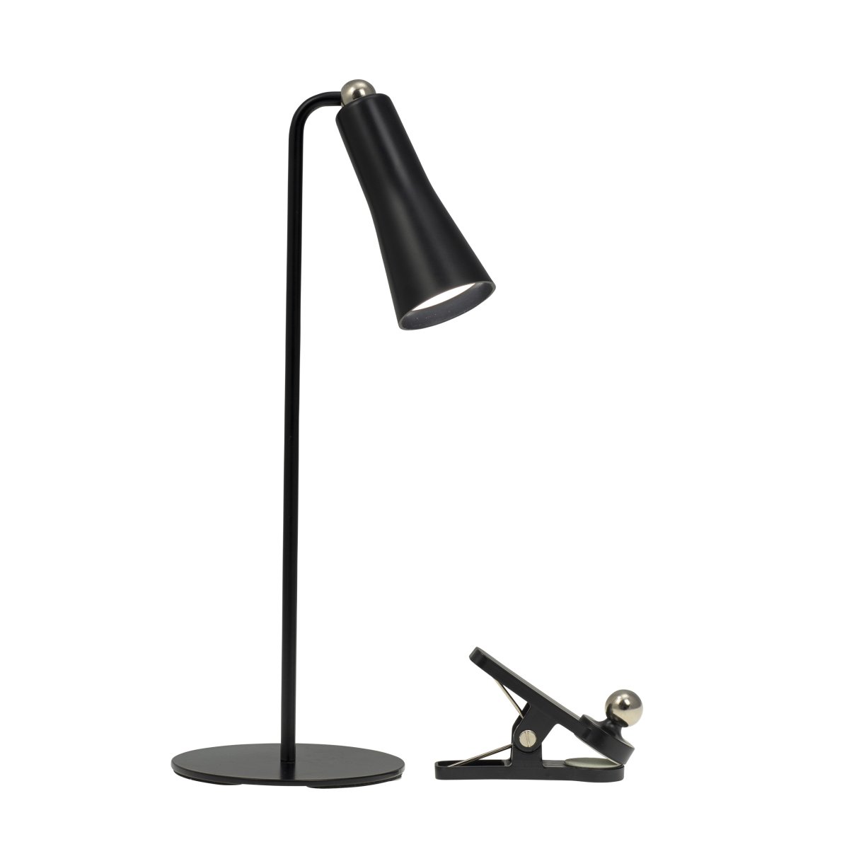 4 In One 38cm Svart skrivebordslampe Fra Dyberg Larsen - 4in1 er en fleksibel og oppladbar lampe i dansk design fra Dyberg Larsen.