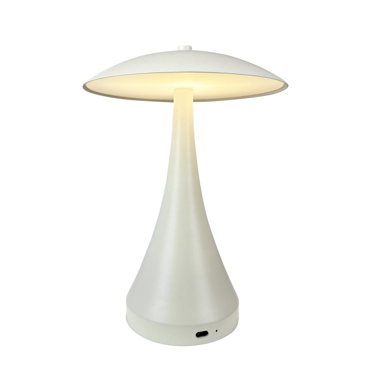 Vienna 28cm Kremhvit bærbar Fra Dyberg Larsen - Den oppladbare lampen gir deg friheten til å plassere den hvor som helst, uten å bekymre deg for kabler.