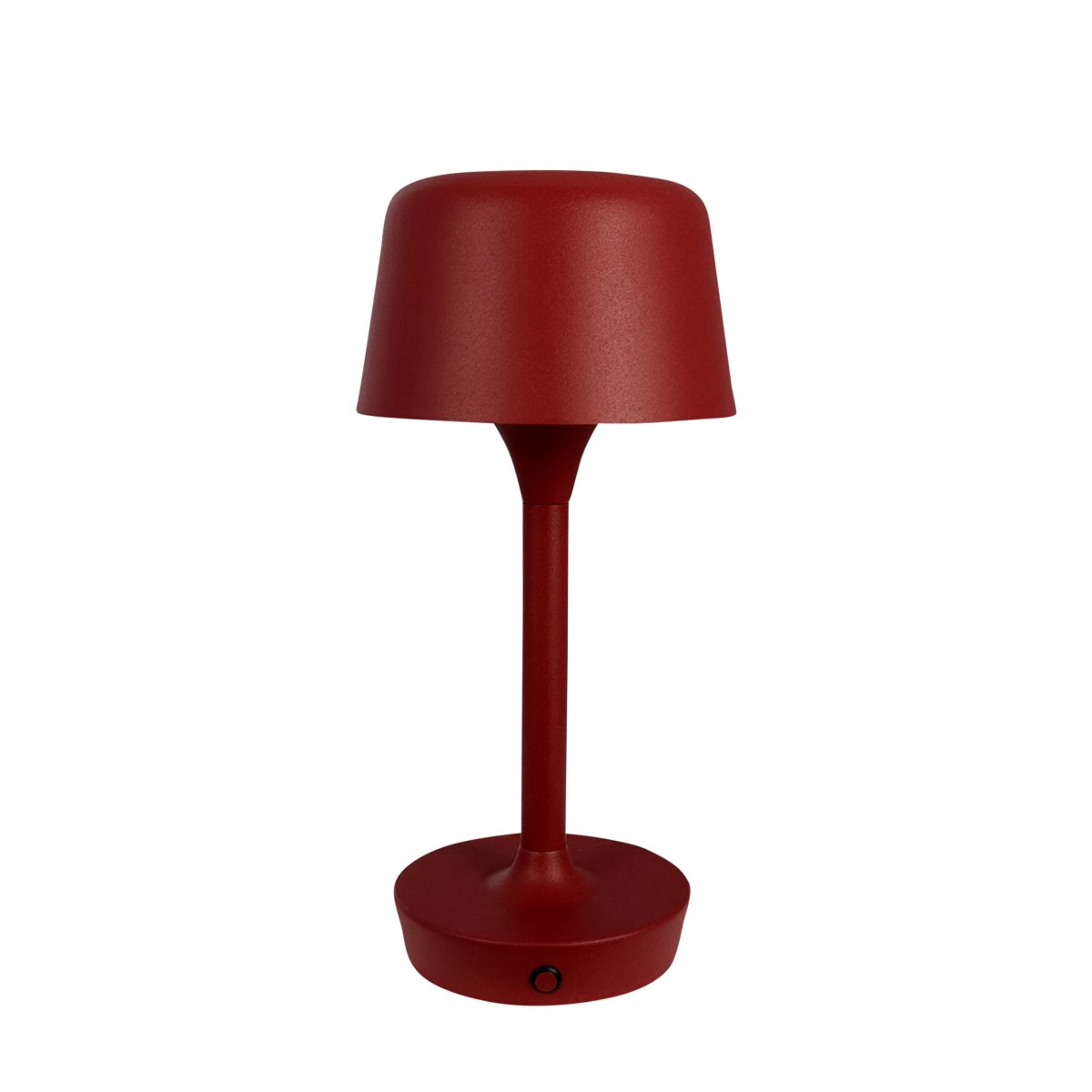 Flow 25cm Mørk rød bærbar Fra Dyberg Larsen - Lampen er av tre og lett å flytte, noe som gir frihet til å plassere den hvor som helst.