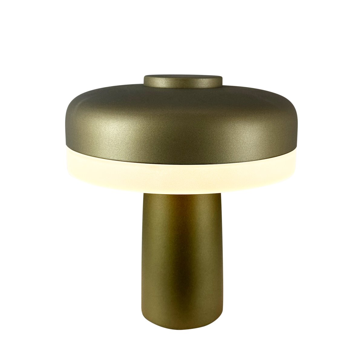 Porter 16cm Metallisk grønn bærbar Fra Dyberg Larsen - Porter LED oppladbar bordlampe er en moderne og funksjonell lampe med unikt design hvor lyset kommer fra kanten, som gir et behagelig og jevnt lys.