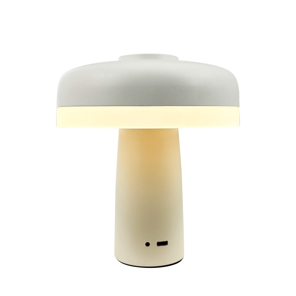 Porter 16cm Perlehvit bærbar Fra Dyberg Larsen - Porter LED oppladbar bordlampe er en moderne og funksjonell lampe med unikt design hvor lyset kommer fra kanten, som gir et behagelig og jevnt lys.