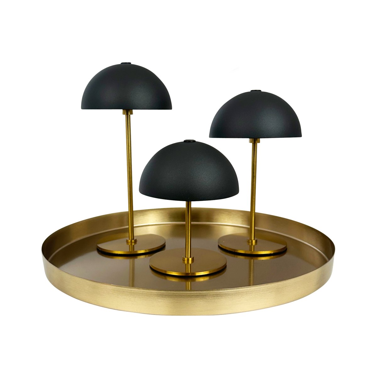 Along Sett 20cm Svart bærbar Fra Dyberg Larsen - Langs minibordlamper i en pakke med 3 med innebygd LED og ber&oslash;ringsteknologi gir et tidl&oslash;st og harmonisk design.