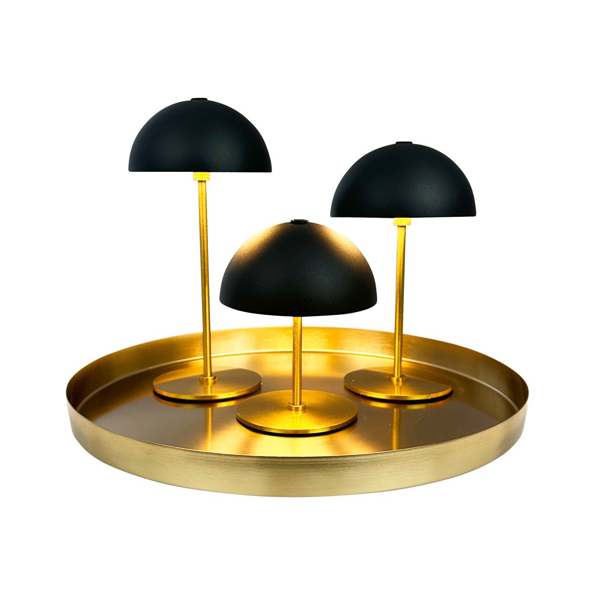 Along Sett 20cm Svart bærbar Fra Dyberg Larsen - Langs minibordlamper i en pakke med 3 med innebygd LED og ber&oslash;ringsteknologi gir et tidl&oslash;st og harmonisk design.