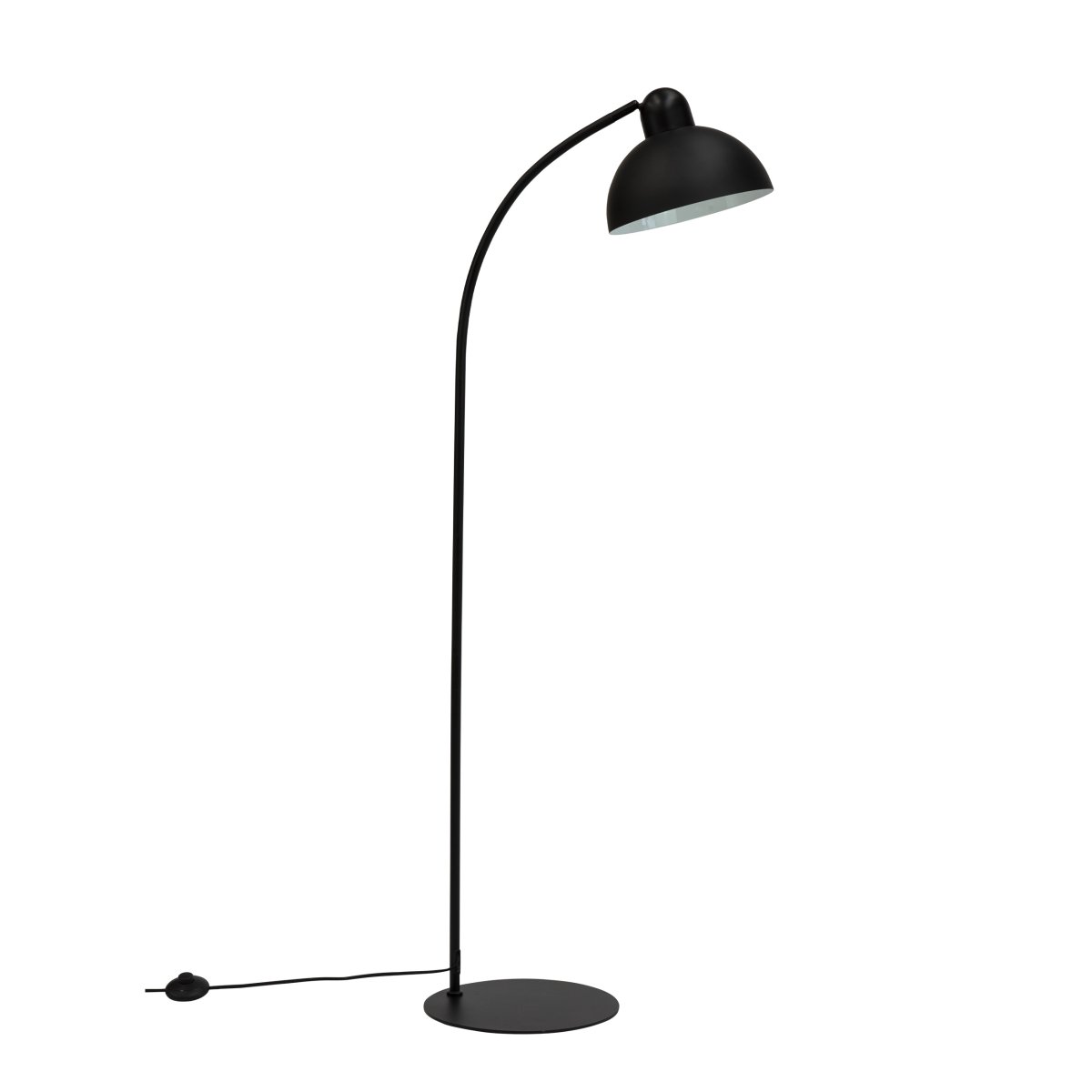 Eric Svart gulvlampe Fra Dyberg Larsen - Lampens stabile sokkel og matte finish i sort skaper et tidløst utseende, ideelt for både stue og arbeidsrom.