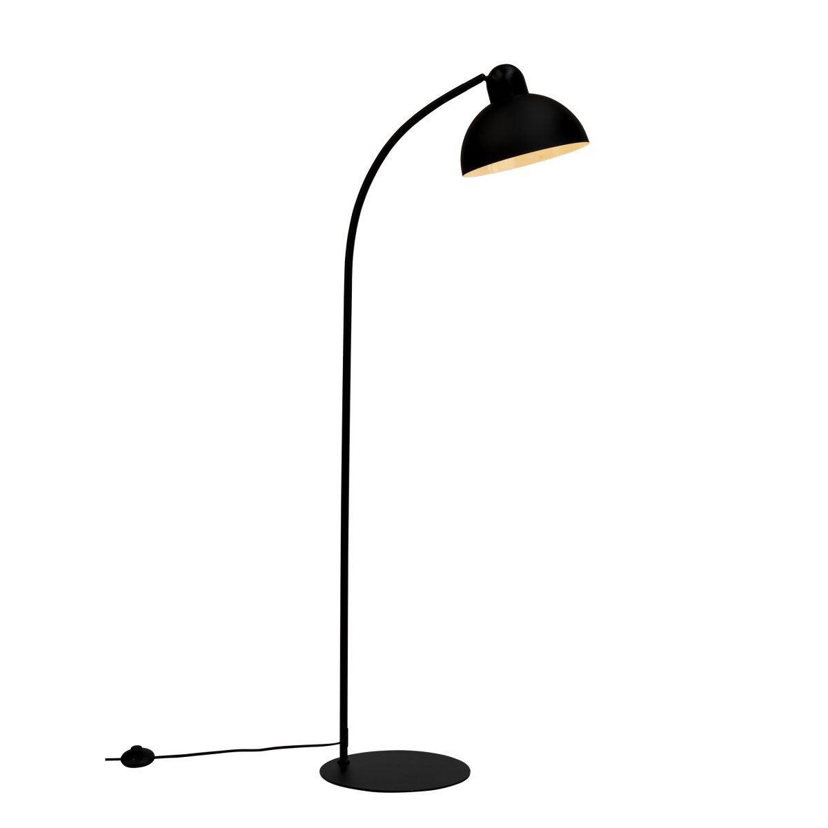 Eric Svart gulvlampe Fra Dyberg Larsen - Lampens stabile sokkel og matte finish i sort skaper et tidløst utseende, ideelt for både stue og arbeidsrom.