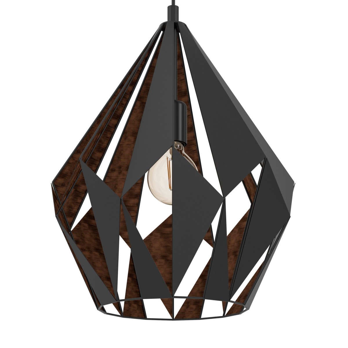 Carlton Ø38 Svart Taklampe Fra Eglo - Det svarte ytterstoffet er kombinert med et kobberfarget indre som gir et varmt og stemningsfullt lys.